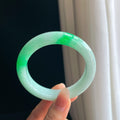糯冰飘辣绿翡翠平安镯（58mm）（yc343964）