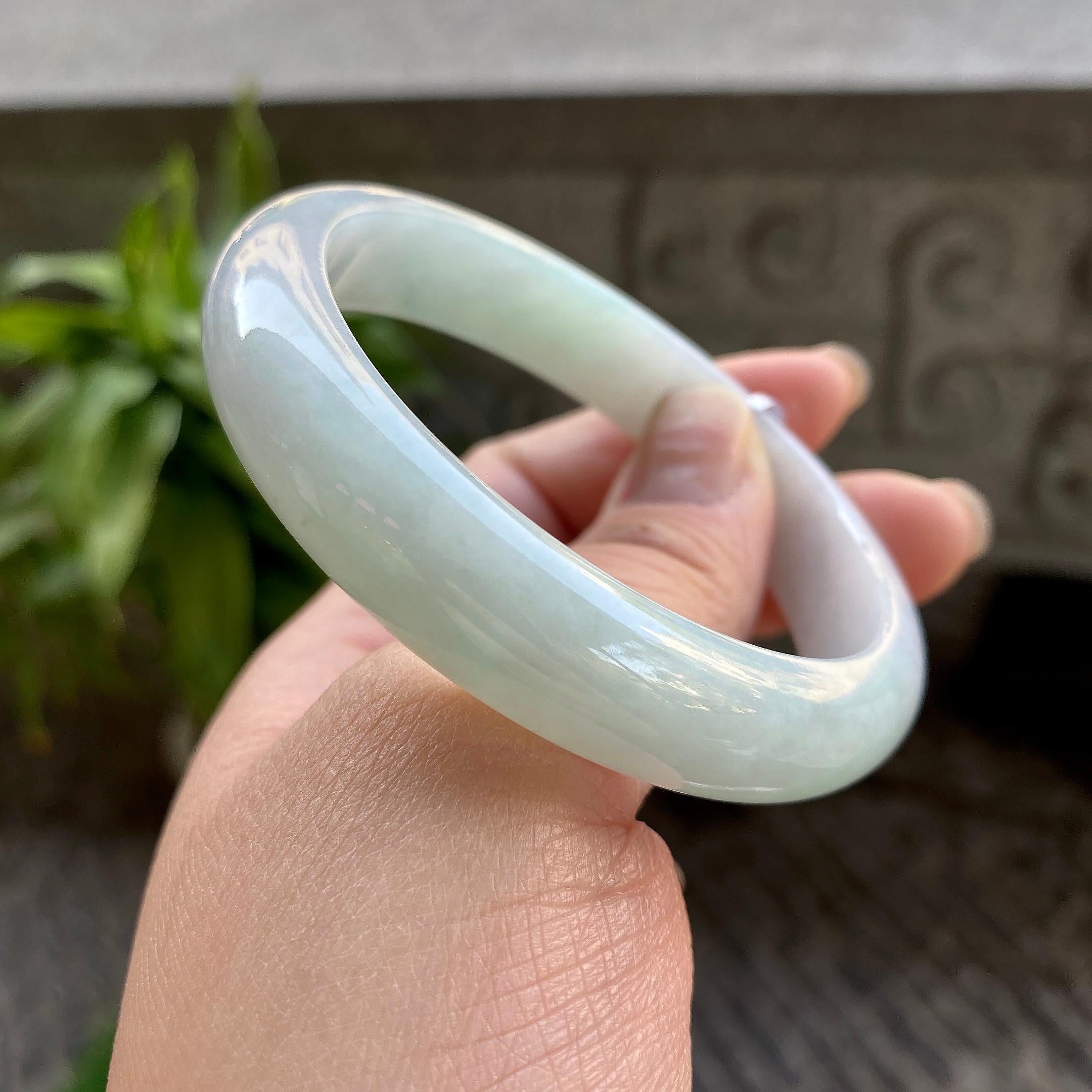 细糯种淡晴底平安镯（56.8mm）（yc311016）