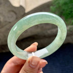 糯冰种油青正圈平安镯 57.4圈口 天然缅甸A货翡翠（yc358878）