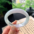 细糯种淡春彩正圈平安镯 57圈口 天然缅甸A货翡翠（yc473072）