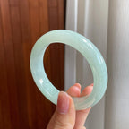 糯冰晴底翡翠平安镯（55mm)（yc323834）
