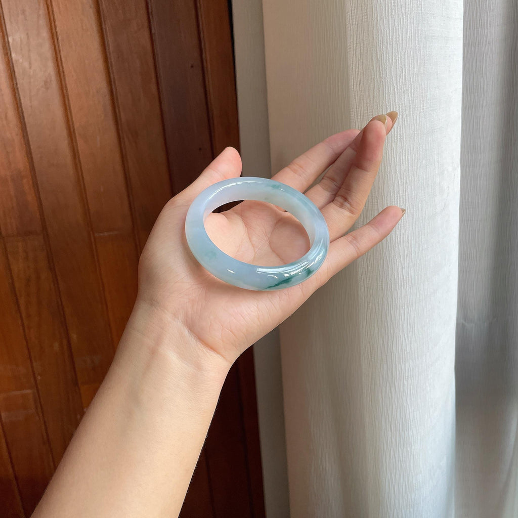 糯冰飘花翡翠平安镯（56.5mm）（yc415366）