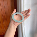 细糯冰晴底翡翠圆条手镯（56.3mm）（yc400219）
