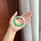 冰种阳绿翡翠圆条手镯（51.3mm）（yc419204）