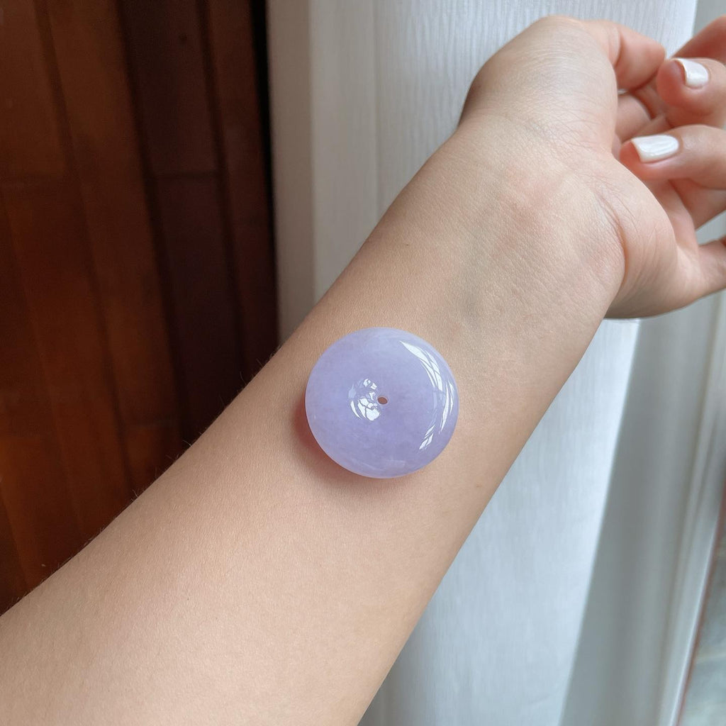 糯冰紫罗兰翡翠平安扣（yc248481）