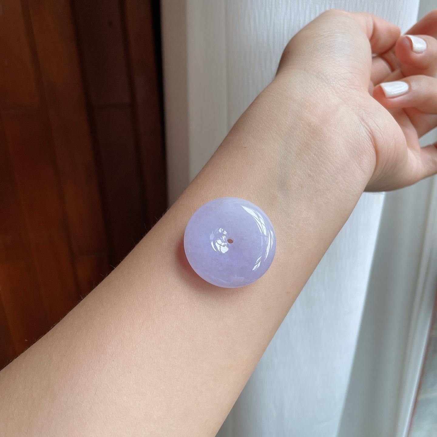 糯冰紫罗兰翡翠平安扣（yc248481）