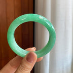 糯冰果绿翡翠平安镯（53.7mm）（yc278726）