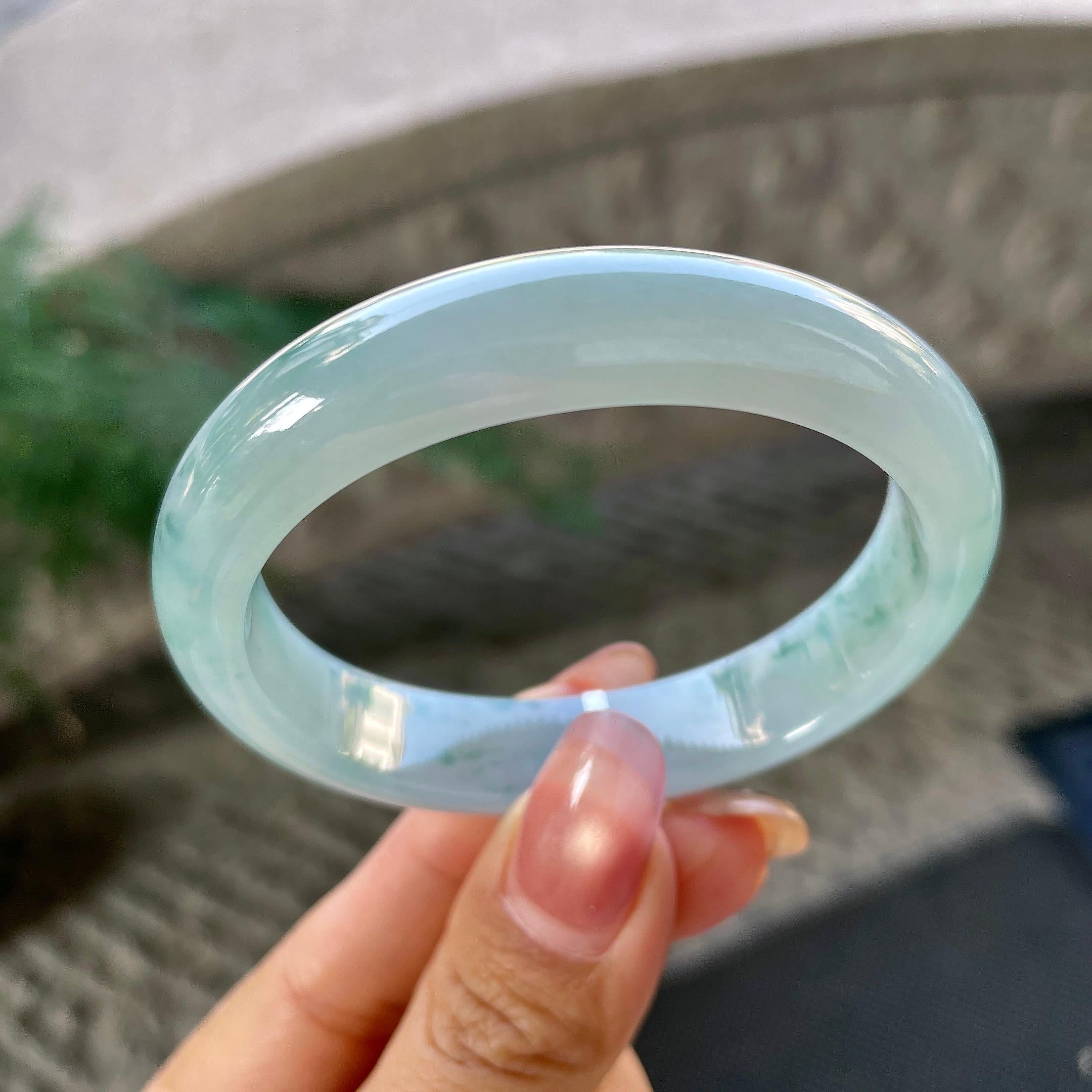 细糯种飘花贵妃手镯（54.1mm）（yc305674）