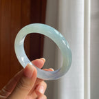 冰种淡紫罗兰翡翠平安镯（56mm）（yc397182）