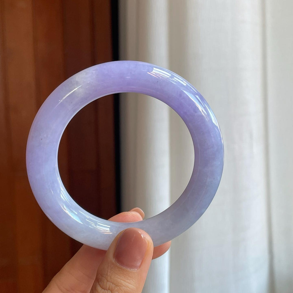 糯冰紫罗兰翡翠圆条手镯（56.6mm）（yc278731）