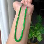 18K金钻镶糯冰种满绿小米珠链/手链（两用款）（yc252061）