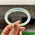 糯冰种黄翡飘花圆条贵妃手镯（51mm）（yc288710）