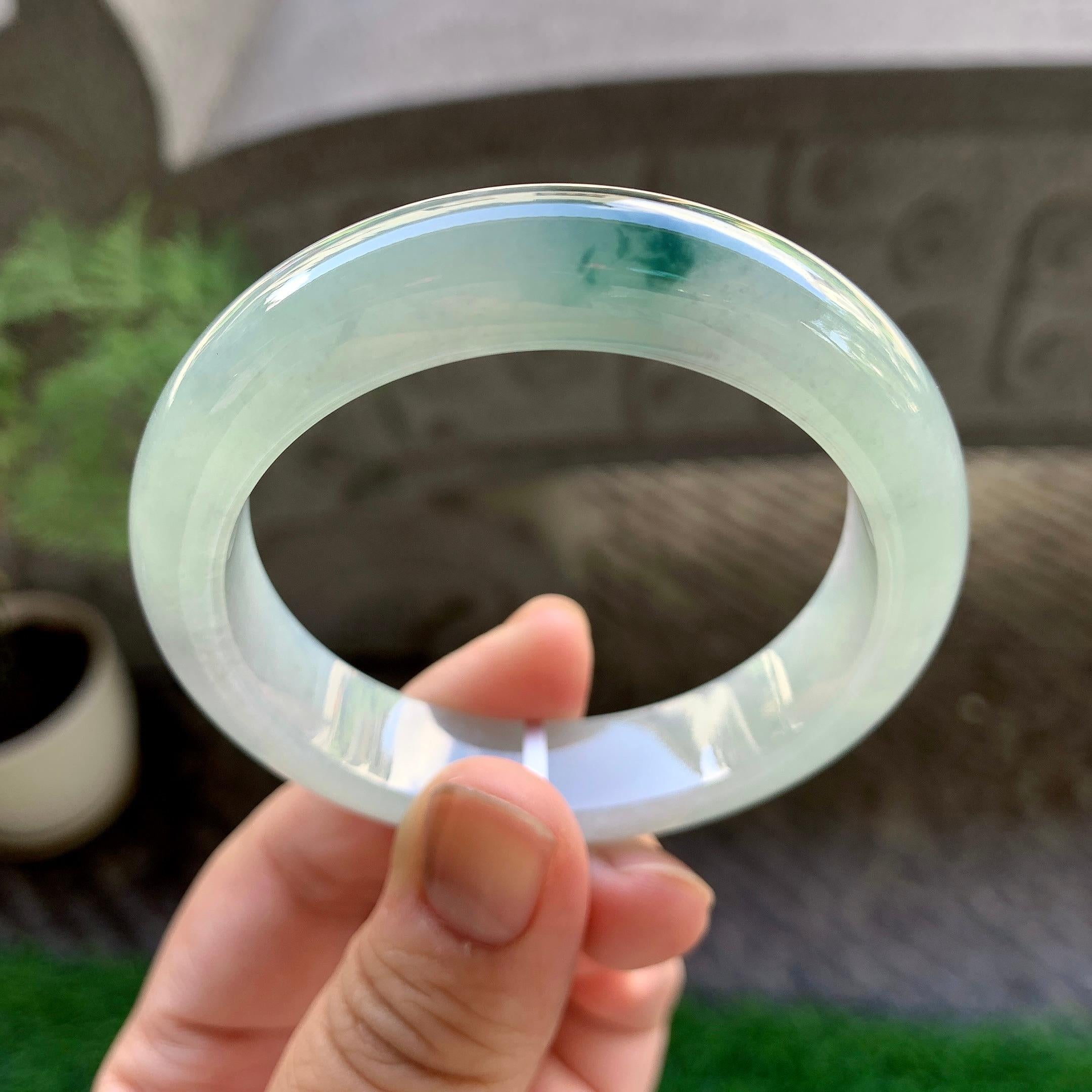 细糯种飘花平安镯（51.4mm）（yc229798）