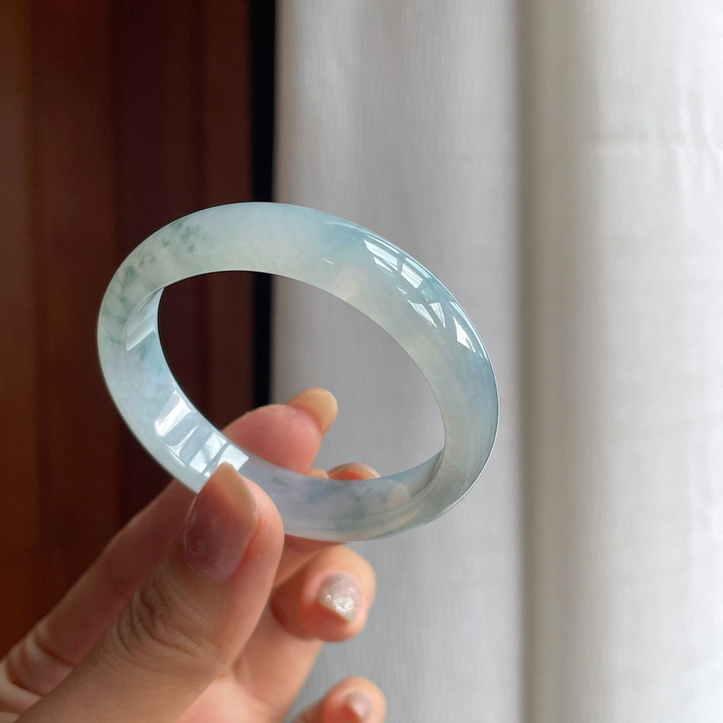 糯冰飘花翡翠贵妃镯(50.8mm)（yc413644）