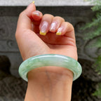 细糯种飘花正圈平安镯56.7圈      天然缅甸A货翡翠（yc383125）