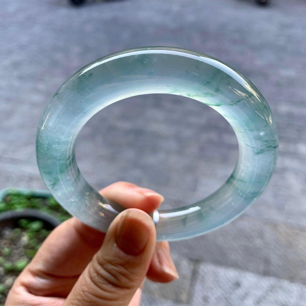 冰种飘花圆条手镯（56.4mm）（yc268983）