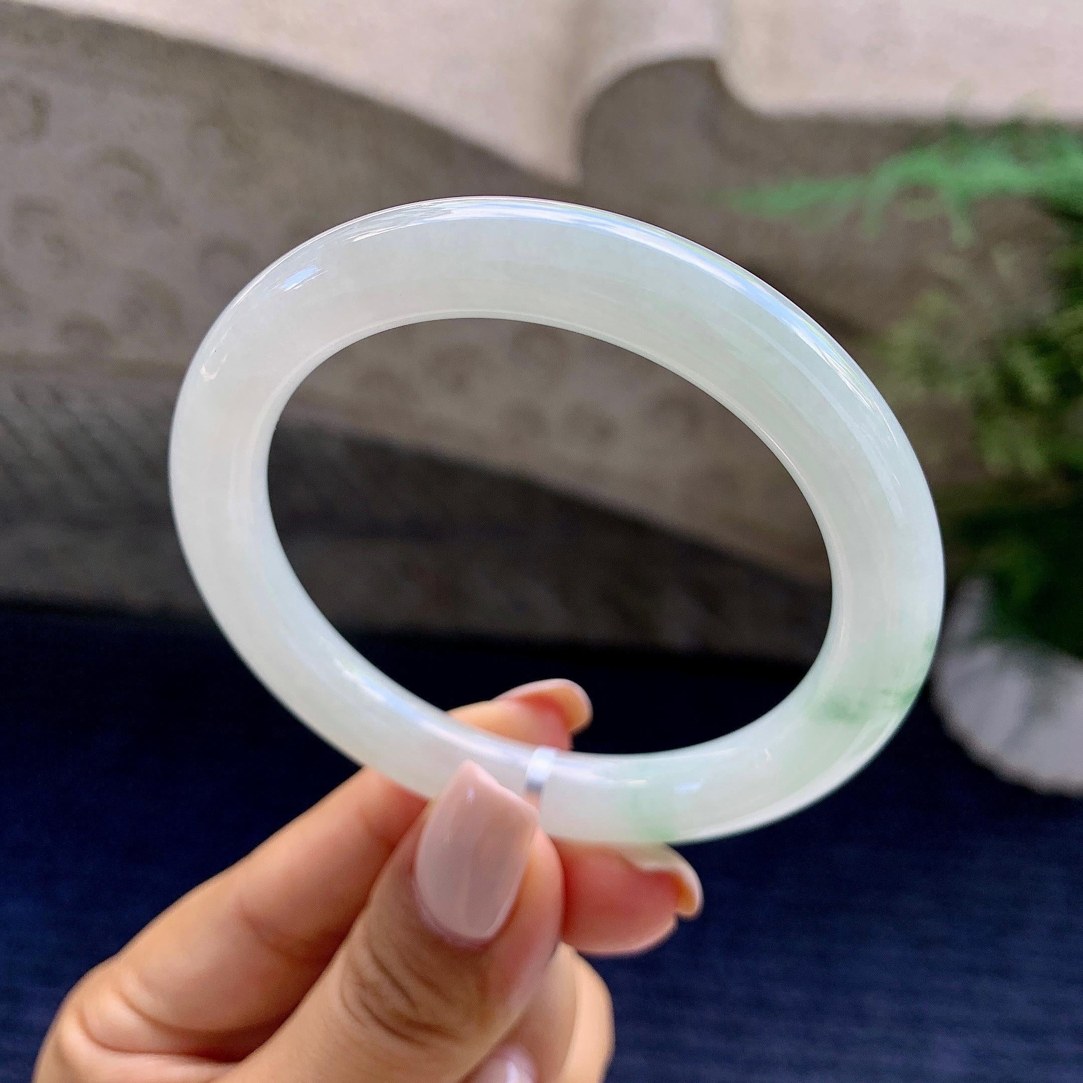细糯种飘花圆条手镯（54mm）（yc223955）