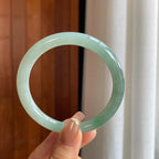 糯冰湖水绿翡翠圆条手镯（61mm）（yc366992）