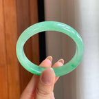 冰种满绿翡翠贵妃镯（56mm)（yc374040）