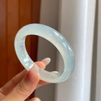 冰种淡底色翡翠平安镯（55mm）（yc266505）