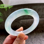 糯冰种飘花圆条手镯（55.8mm）（yc202345）