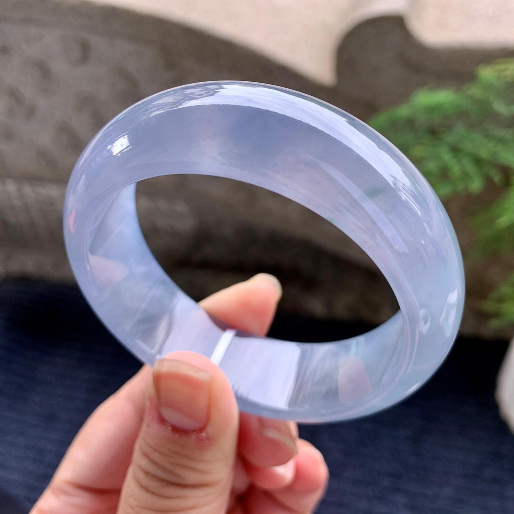 冰种紫罗兰宽版轮胎手镯（58.6mm）（yc252993）