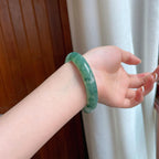 糯冰飘花翡翠平安镯（56.3mm)（yc389537）