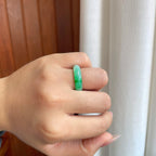 糯冰带色翡翠戒圈（yc258408）