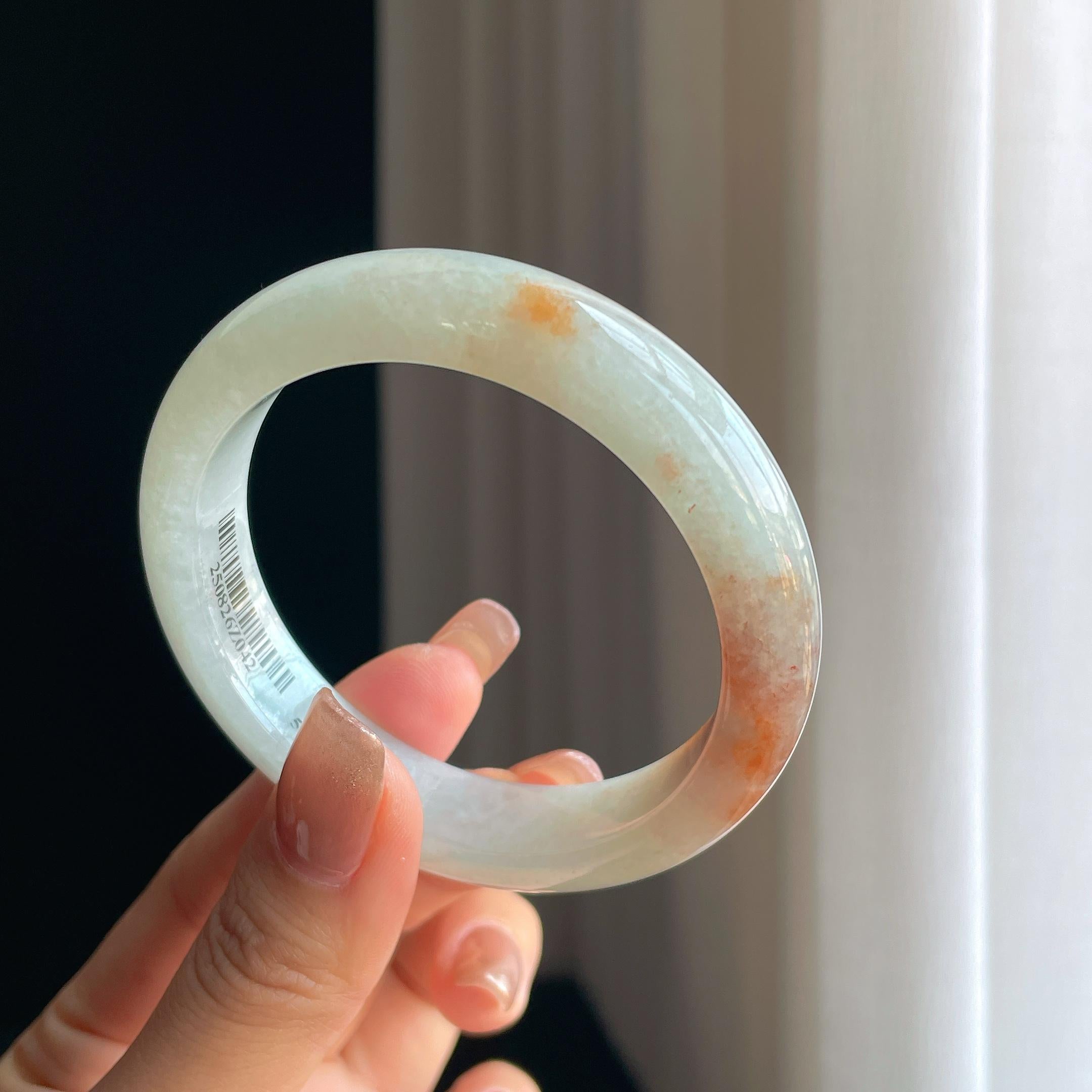 糯冰红翡翡翠平安镯（56mm）（yc373435）