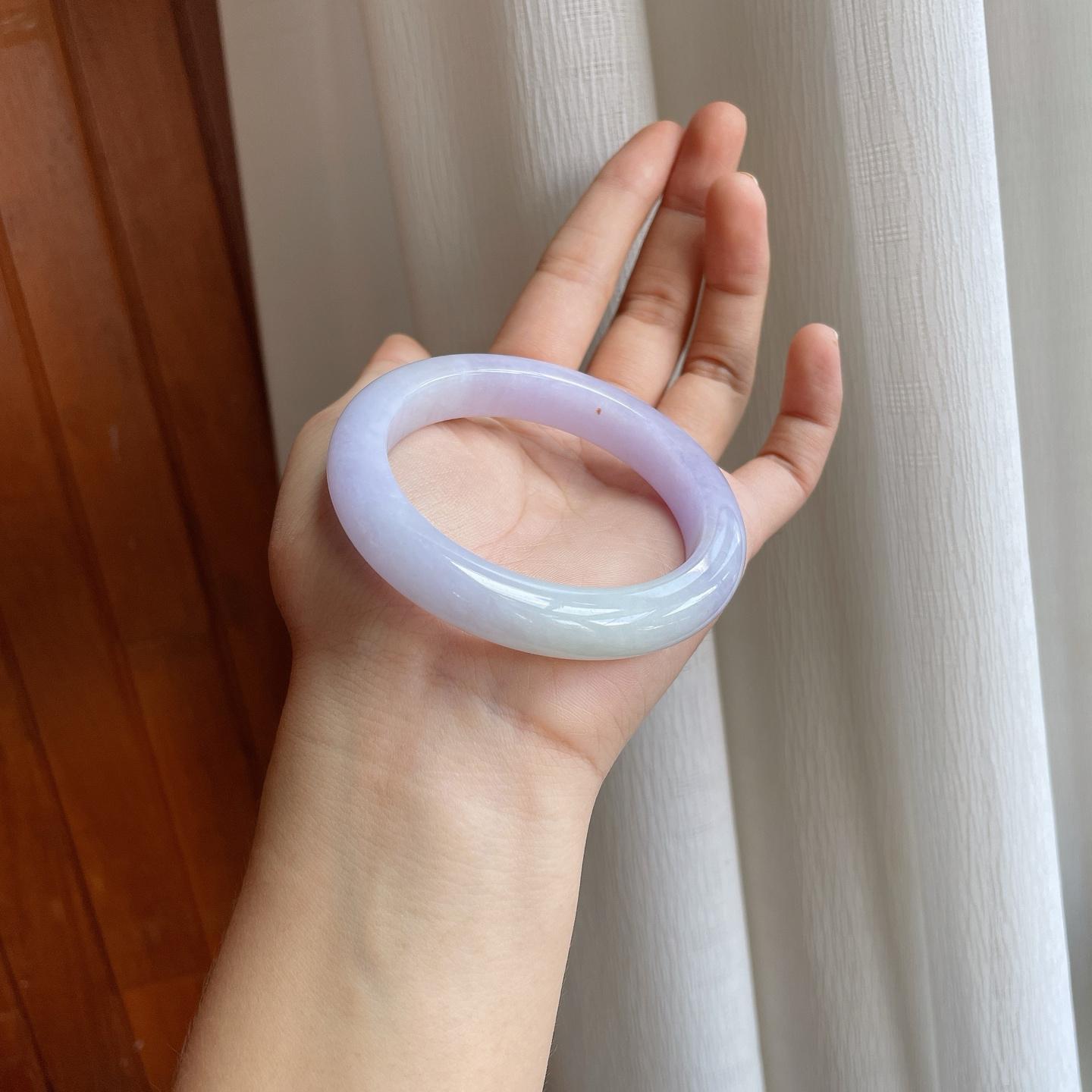 糯冰紫罗兰翡翠平安镯（57mm）（yc254962）