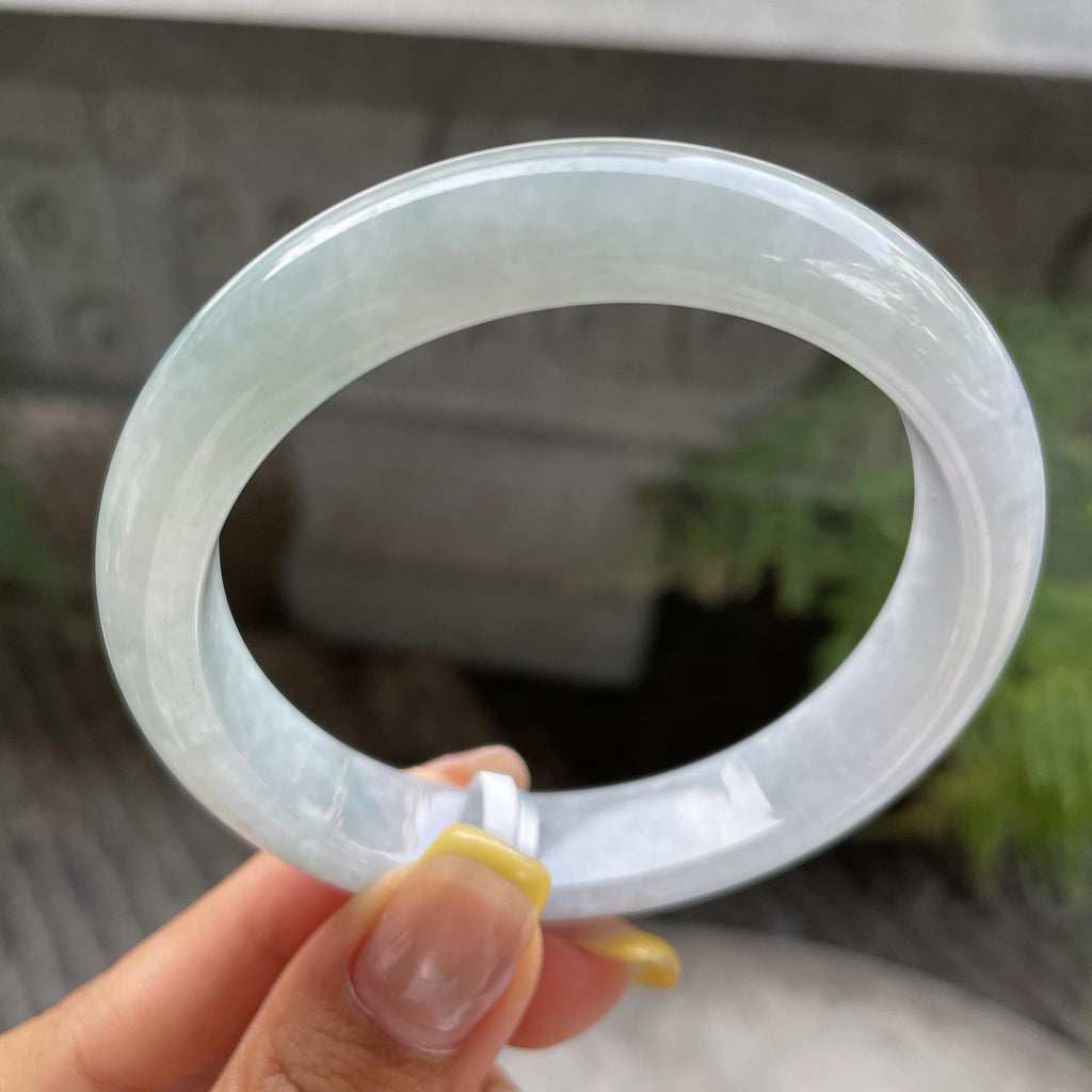 细糯种飘花正圈平安镯57.8圈      天然缅甸A货翡翠（yc387360）
