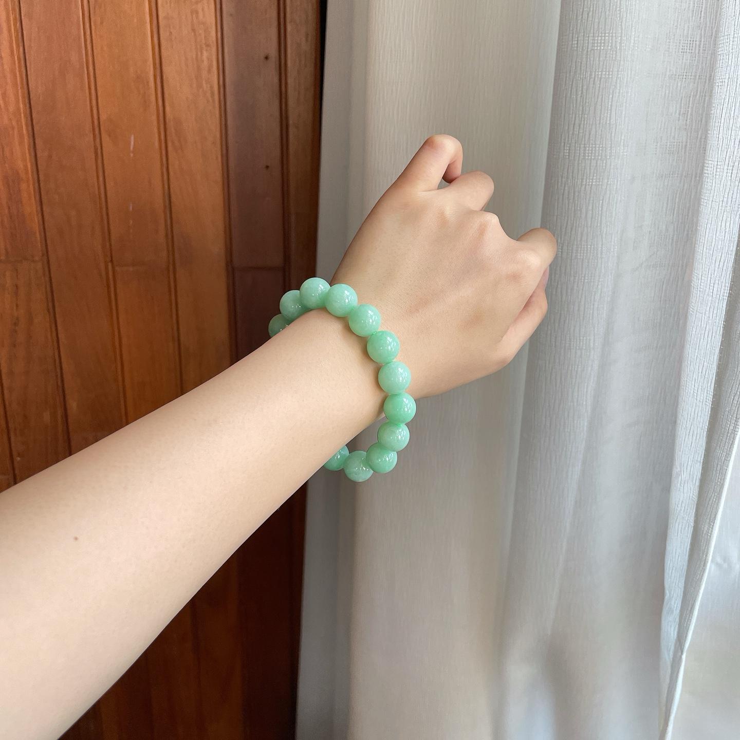 细糯冰晴底翡翠手串珠串（yc277057）