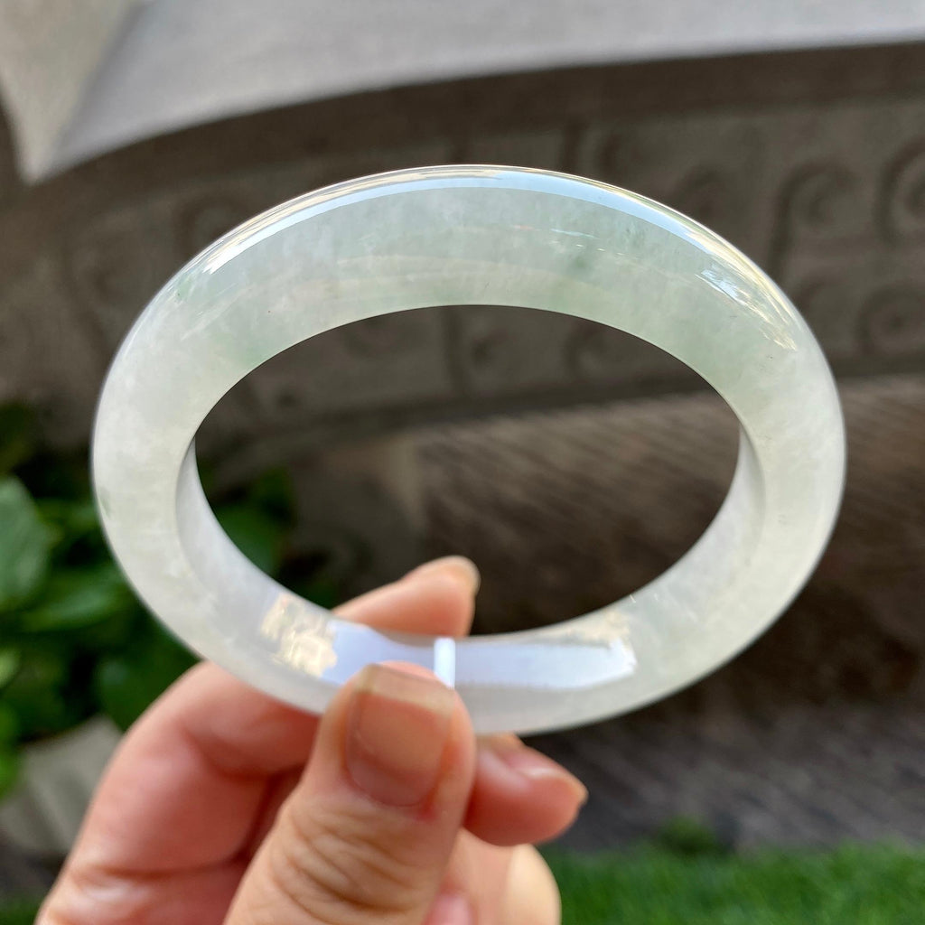糯冰种飘花平安镯（57.3mm）（yc304784）