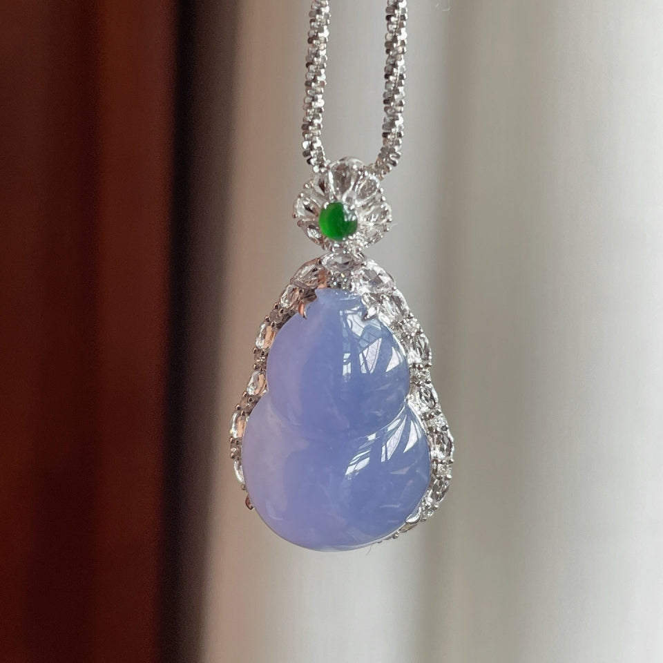 18k金钻镶冰种紫罗兰翡翠葫芦（yc176379）