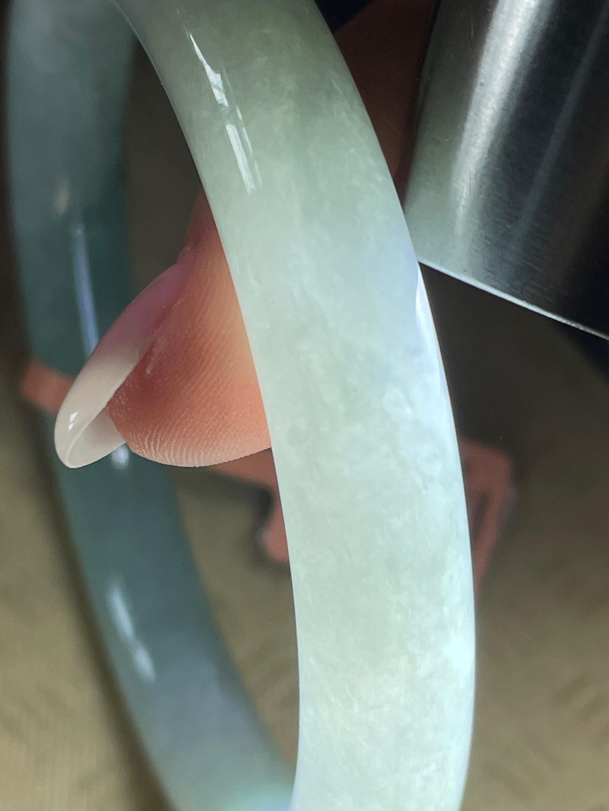 糯冰飘花圆条手镯 57圈（yc716195）