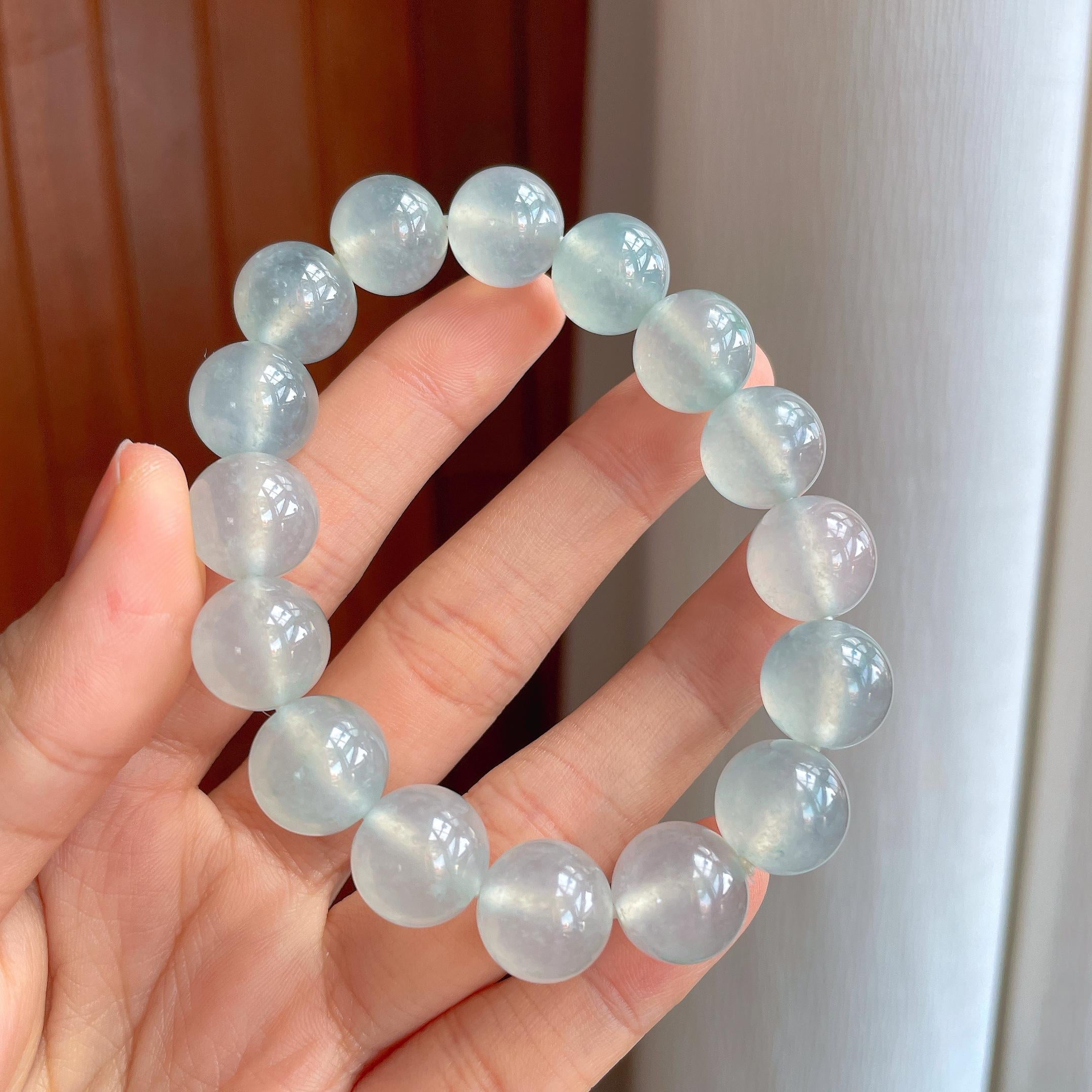 冰玻种翡翠珠串手串（yc358356）