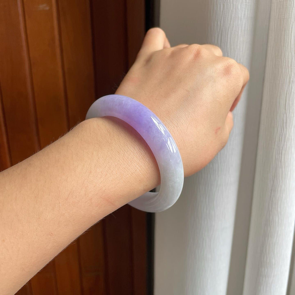 糯冰紫罗兰翡翠平安镯（57mm）（yc185063）