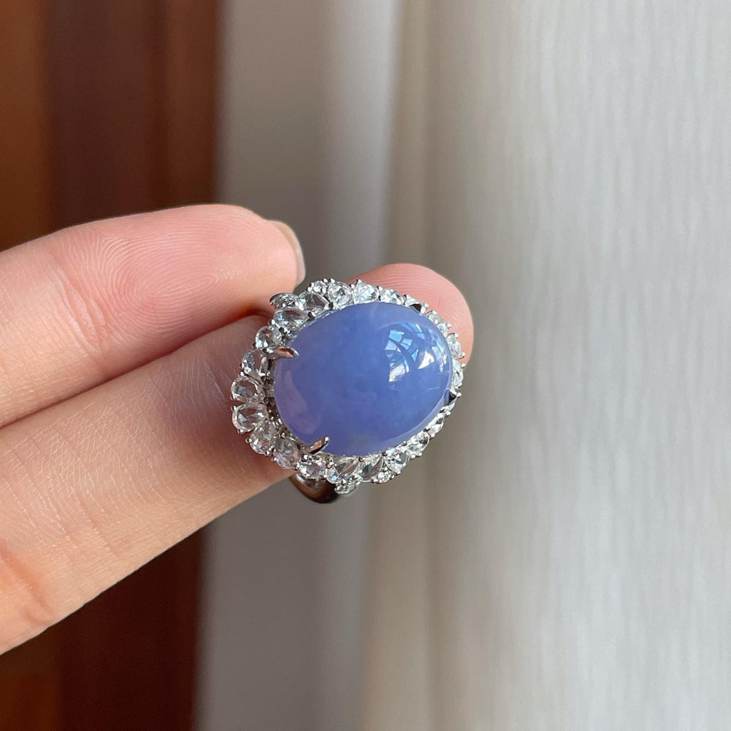 18k金镶糯冰紫罗兰翡翠蛋戒指（yc276578）