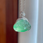 18k金镶冰种带色翡翠佛公（yc241861）