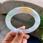 糯冰种黄翡圆条手镯（54.2mm）（yc276214）