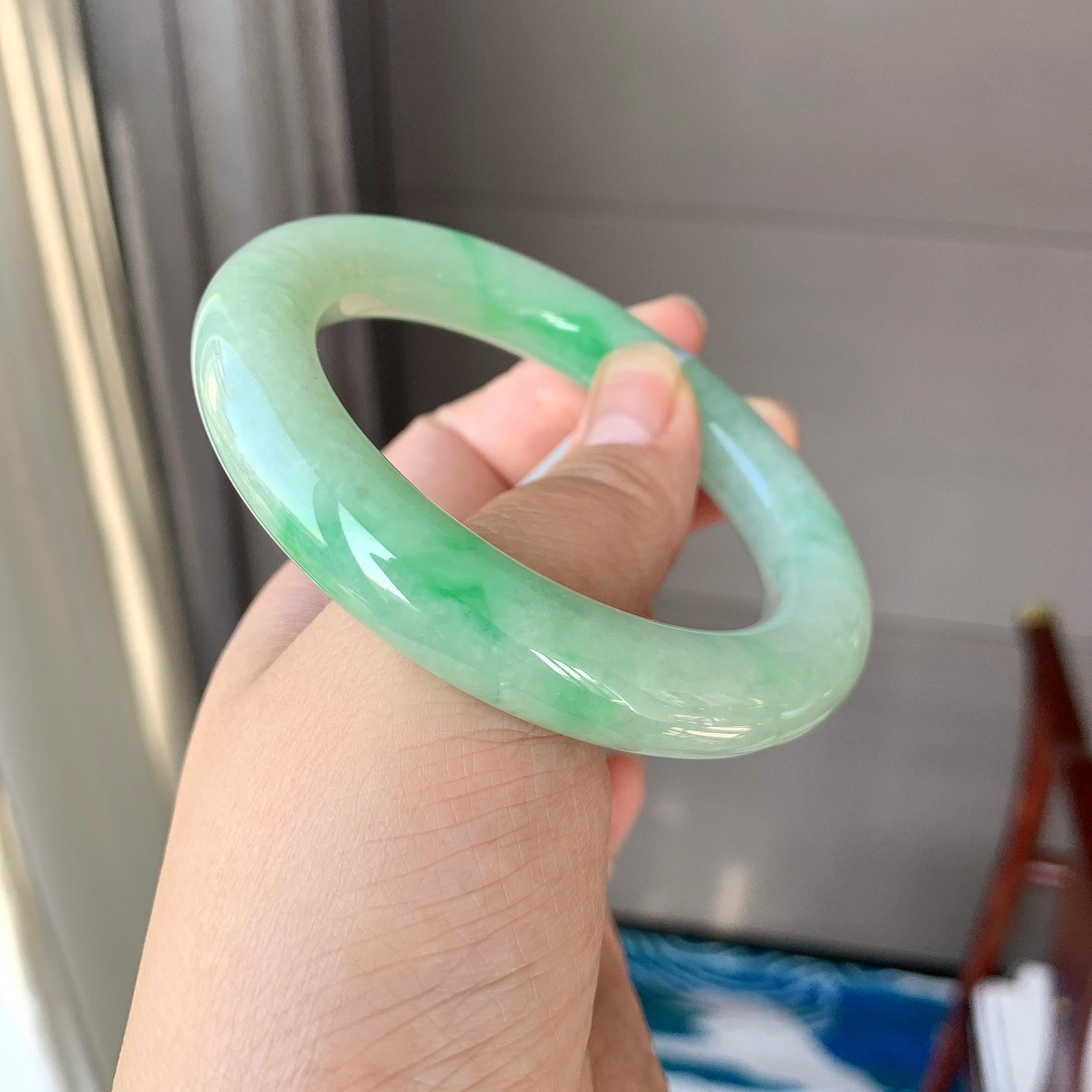 细糯种飘花圆条手镯（57.5mm）（yc262773）