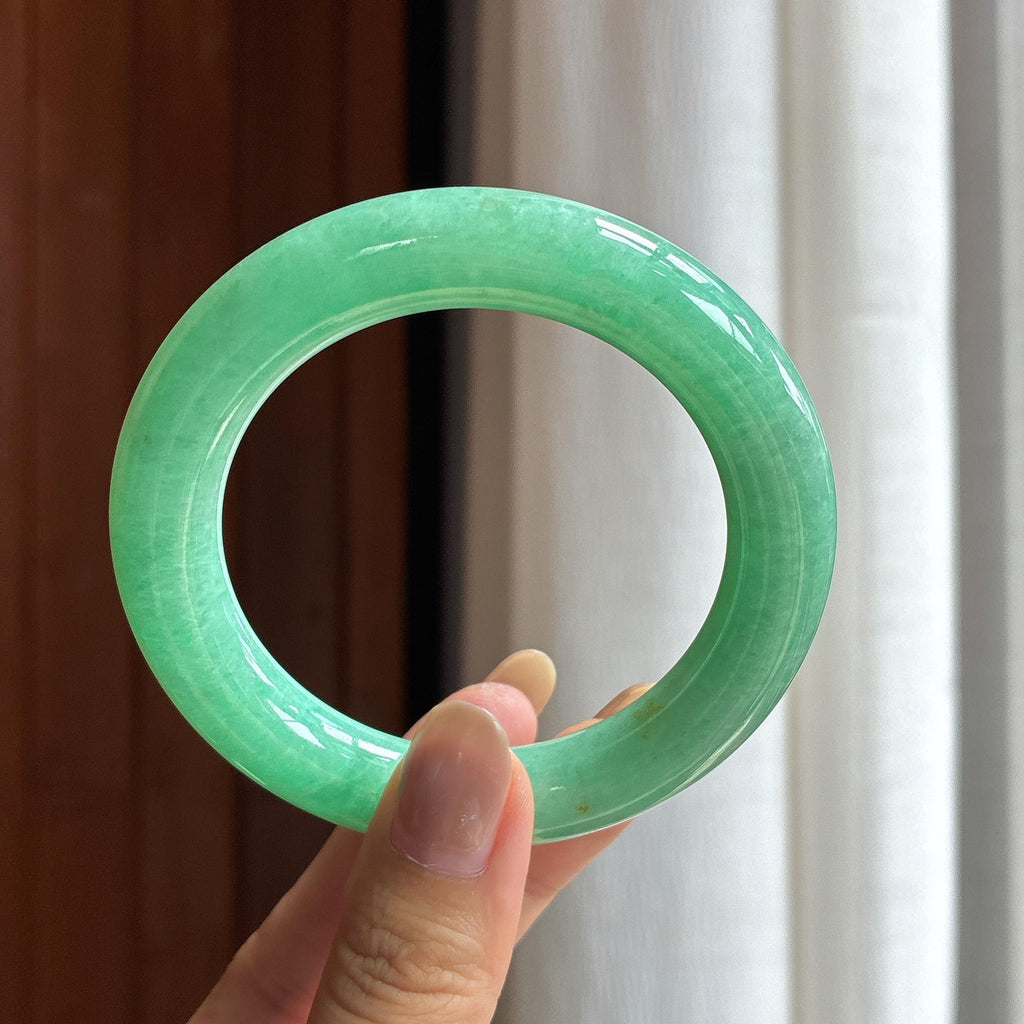 糯冰满圈果绿圆条手镯（55.5mm）（yc420199）