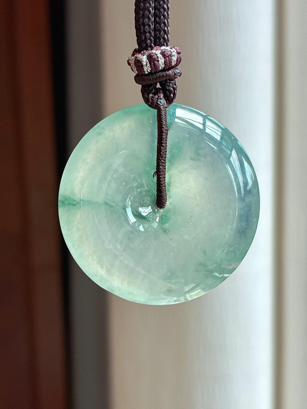 冰种飘花翡翠平安扣天然缅甸A货翡翠（yc440763）