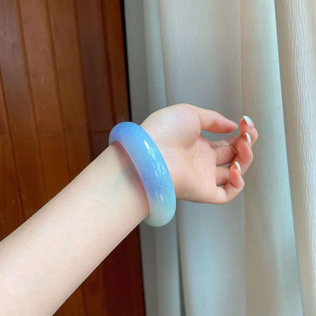 糯冰紫罗兰宽版翡翠平安镯（57.4mm)（yc374846）