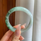 细糯冰半山半水翡翠平安镯（57mm）（yc272885）