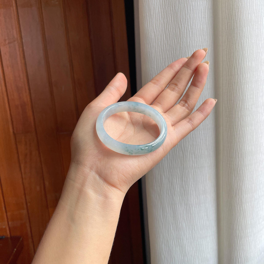 糯冰飘花翡翠贵妃镯(50.8mm)（yc413644）