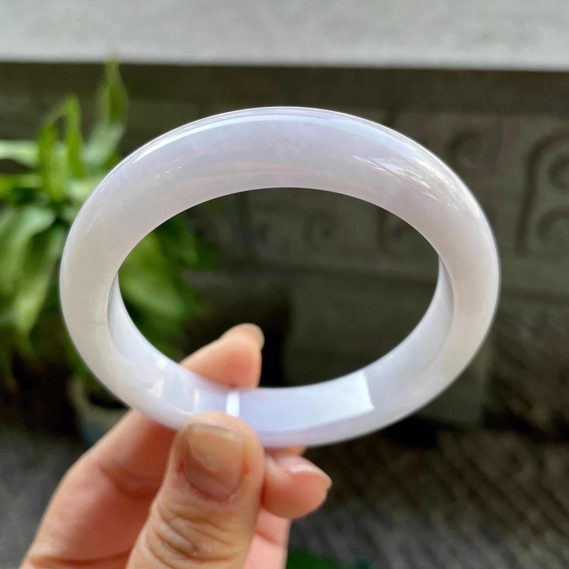糯种淡粉底平安镯（56mm）（yc310096）
