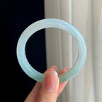 糯冰飘花翡翠平安镯（51mm)（yc329489）