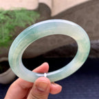糯冰种飘花圆条手镯（58.6mm）（yc198214）