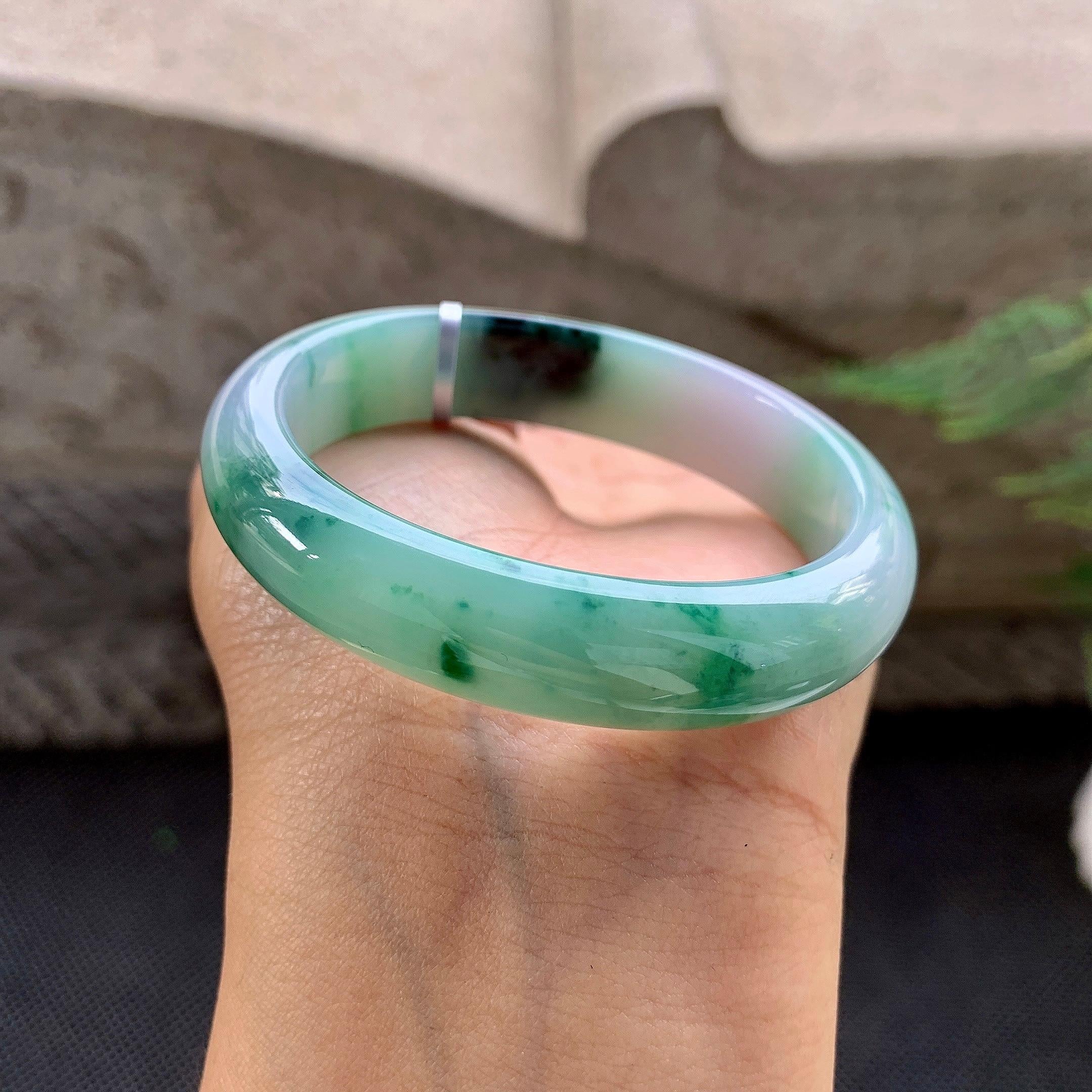 细糯种飘花贵妃手镯（50.5mm）（yc257207）